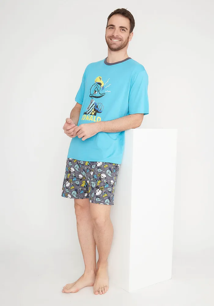 Pijama Short Algodón Pato Donald Y Sus Amigos