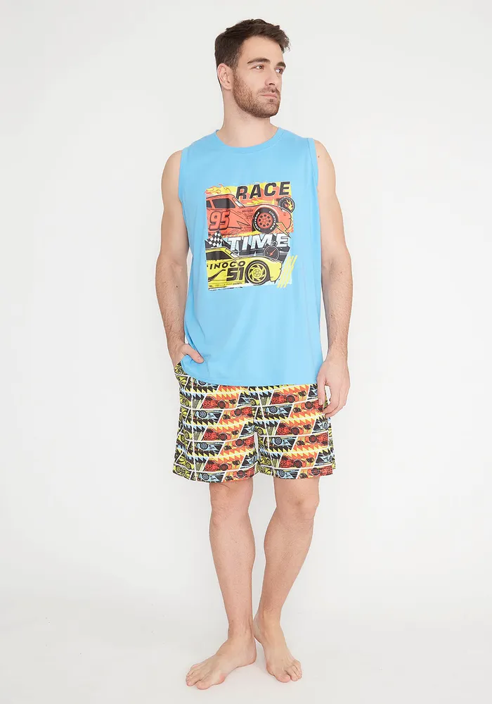 Pijama Short Algodón Rayo Mcqueen