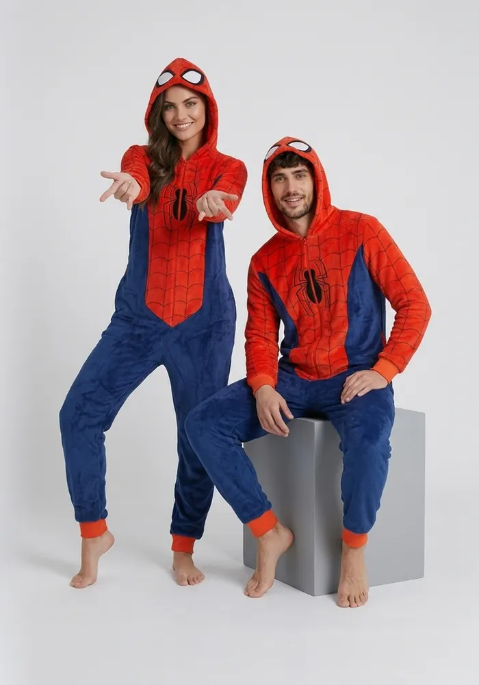 Pijama Enterito Coral Fleece Hombre Araña